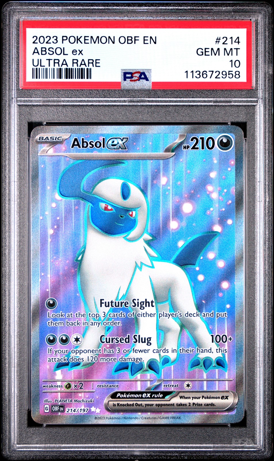 2023 POKEMON OBF EN-OBSIDIAN FLAMES ULTRA RARE #214 ABSOL EX PSA 10