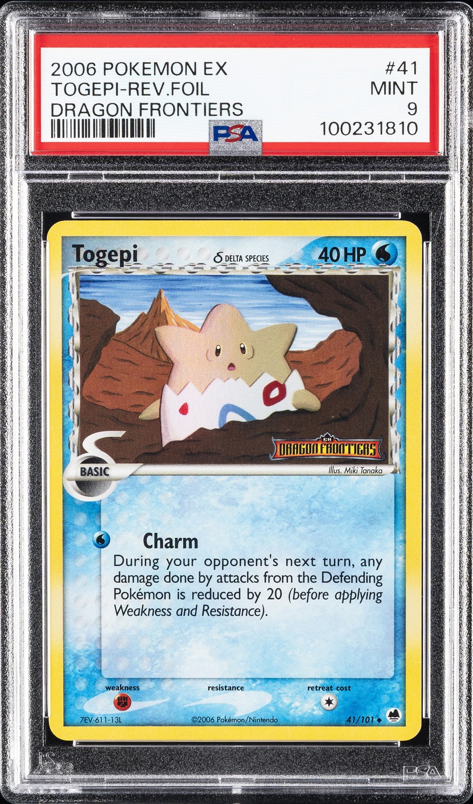 2006 POKEMON EX DRAGON FRONTIERS #41 TOGEPI-REVERSE FOIL PSA 9