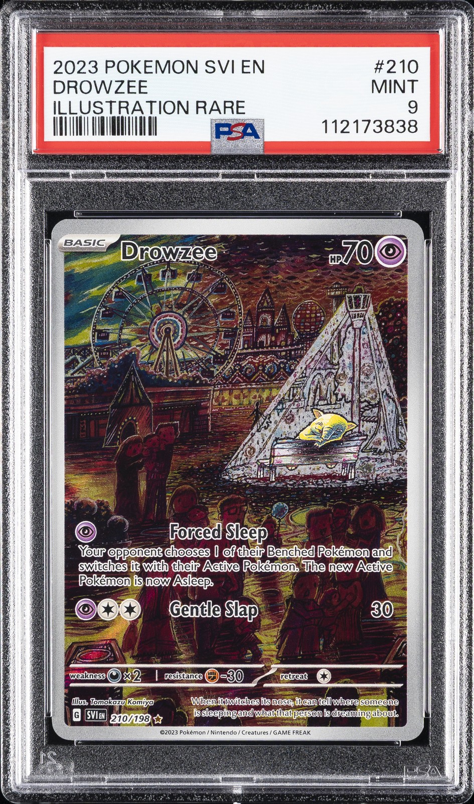 2023 POKEMON SVI EN-SCARLET & VIOLET ILLUSTRATION RARE #210 DROWZEE PSA 9
