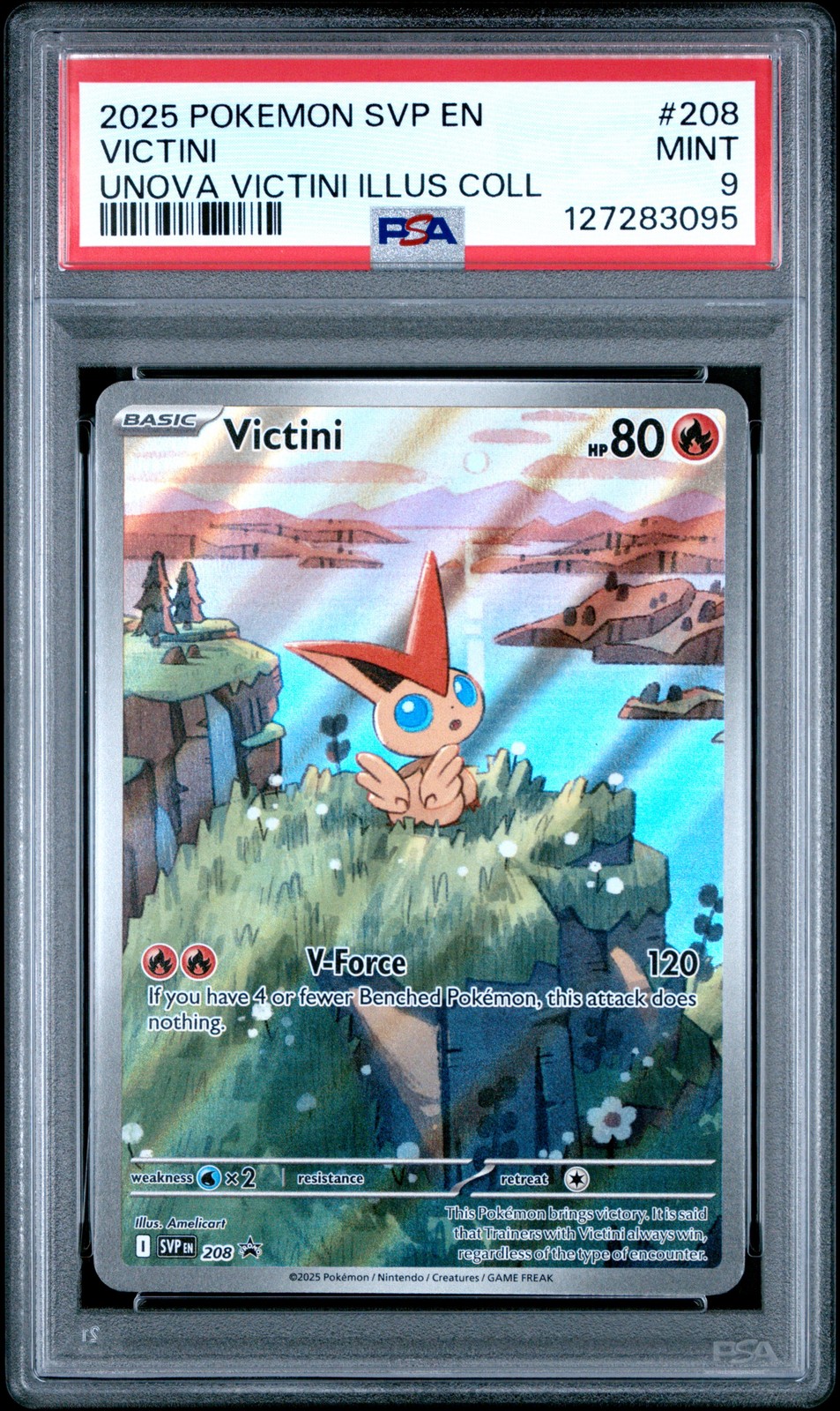 2025 POKEMON SVP EN-SV BLACK STAR PROMO #208 VICTINI PSA 9
