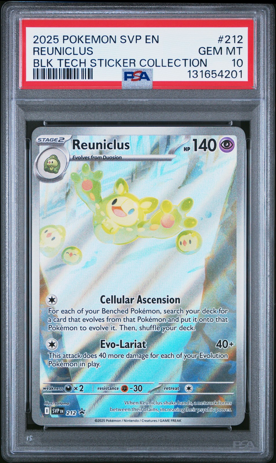 2025 POKEMON SVP EN-SV BLACK STAR PROMO #212 REUNICLUS PSA 10