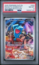 2025 POKEMON SVP EN-SV BLACK STAR PROMO #203 TEAM ROCKET'S WOBBUFFET PSA 8 - Image 2