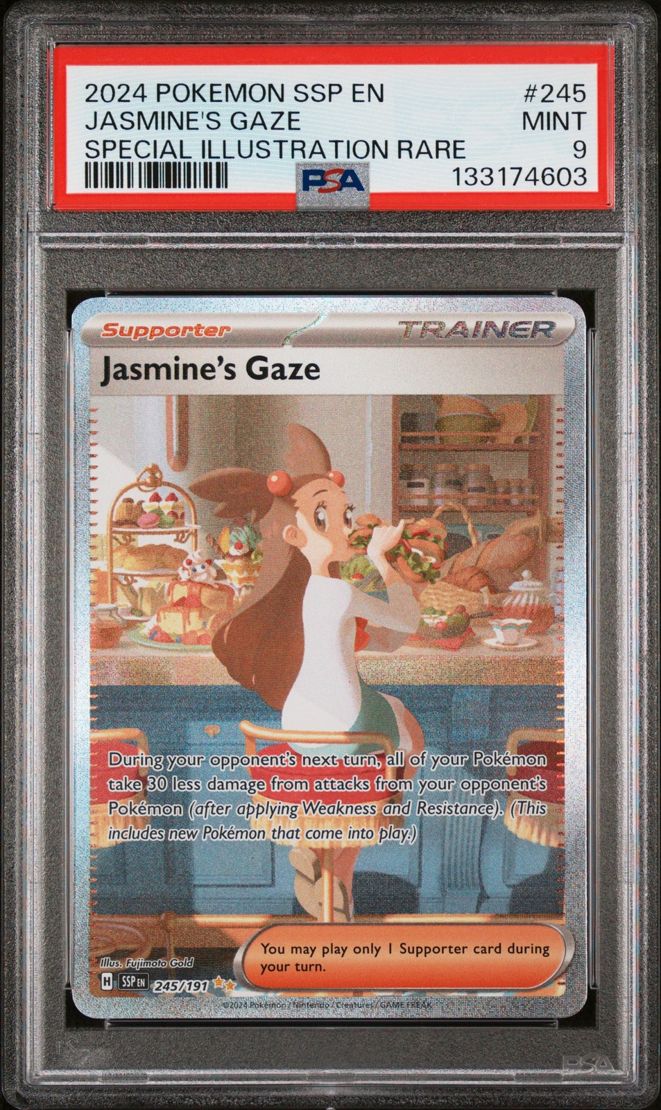 2024 POKEMON SSP EN-SURGING SPARKS #245 JASMINE'S GAZE PSA 9