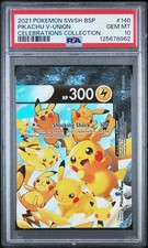 2021 POKEMON SWSH BLACK STAR PROMO CELEBRATIONS COLL #140 PIKACHU V-UNION PSA 10 - Image 2