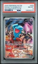 2025 POKEMON SVP EN-SV BLACK STAR PROMO #203 TEAM ROCKET'S WOBBUFFET PSA 8 - Image 2