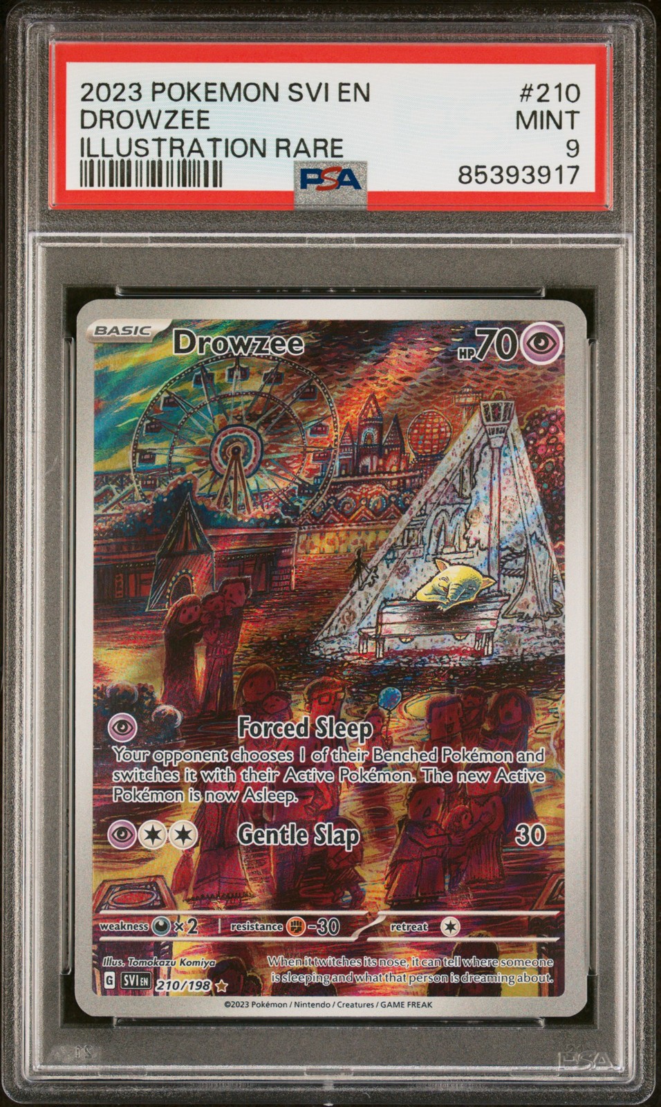 2023 POKEMON SVI EN-SCARLET & VIOLET ILLUSTRATION RARE #210 DROWZEE PSA 9