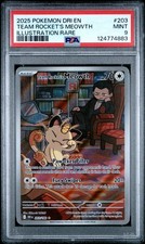 2025 POKEMON DRI EN-DESTINED RIVALS ILLUSTRATION RARE TEAM ROCKET'S MEOWTH PSA 9 - Image 2