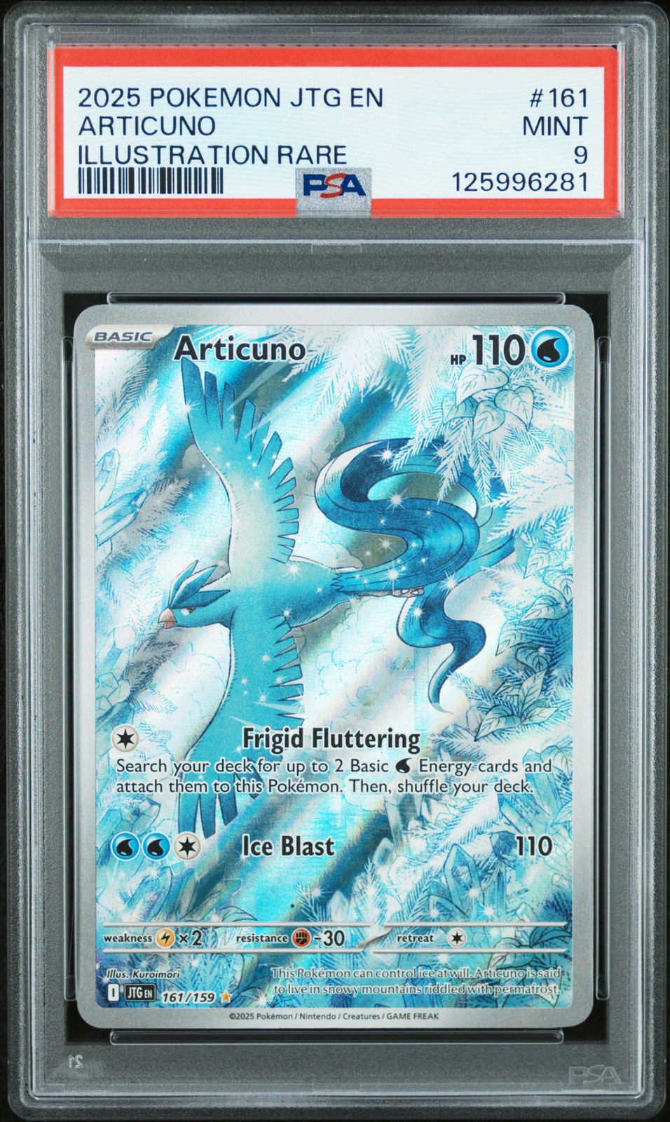 2025 POKEMON JTG EN-JOURNEY TOGETHER ILLUSTRATION RARE #161 ARTICUNO PSA 9