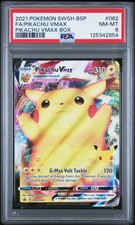 2021 POKEMON SWSH BLACK STAR PROMO PIKACHU VMAX BOX FULL ART/PIKACHU VMAX PSA 8 - Image 2