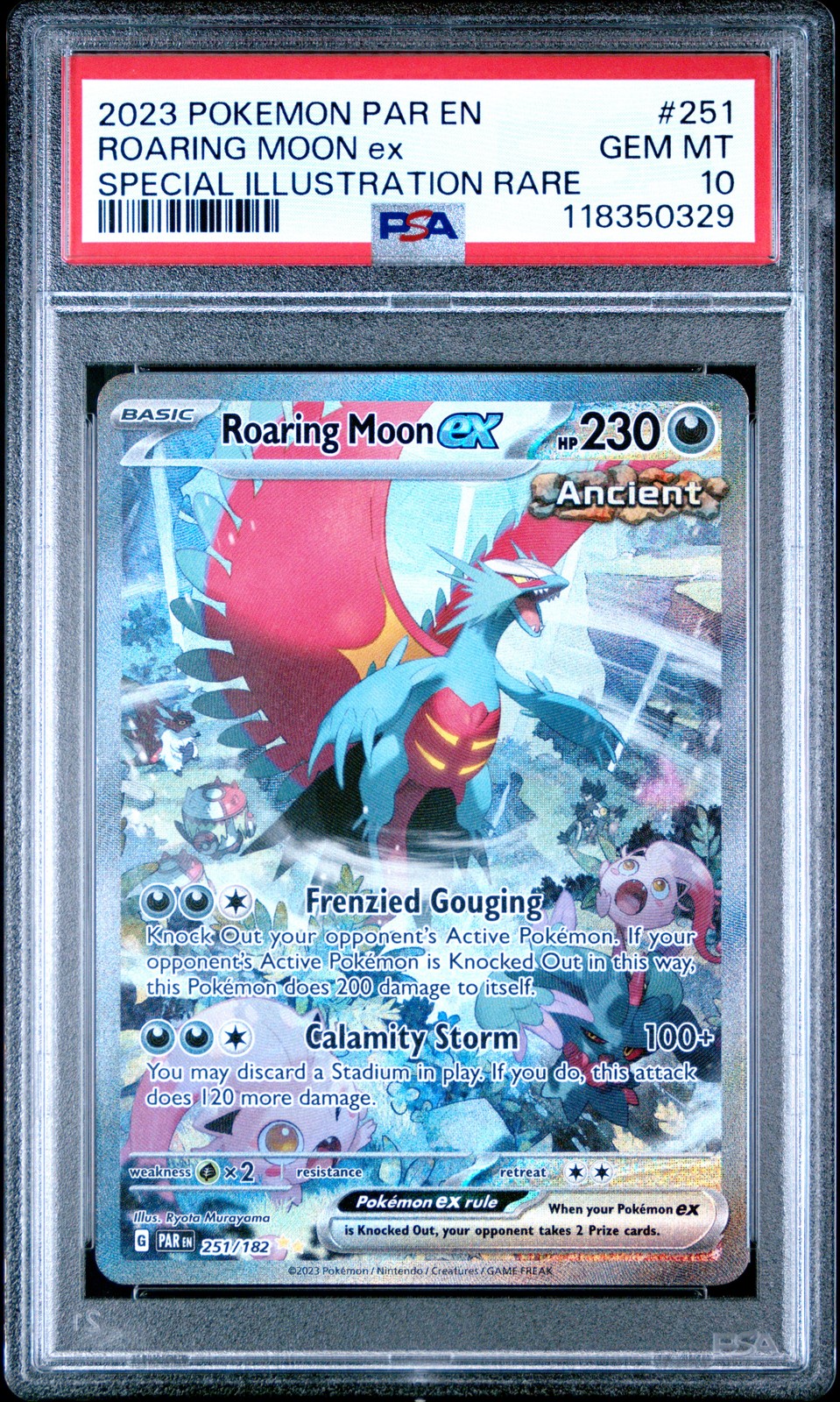 2023 POKEMON PAR EN-PARADOX RIFT #251 ROARING MOON EX PSA 10
