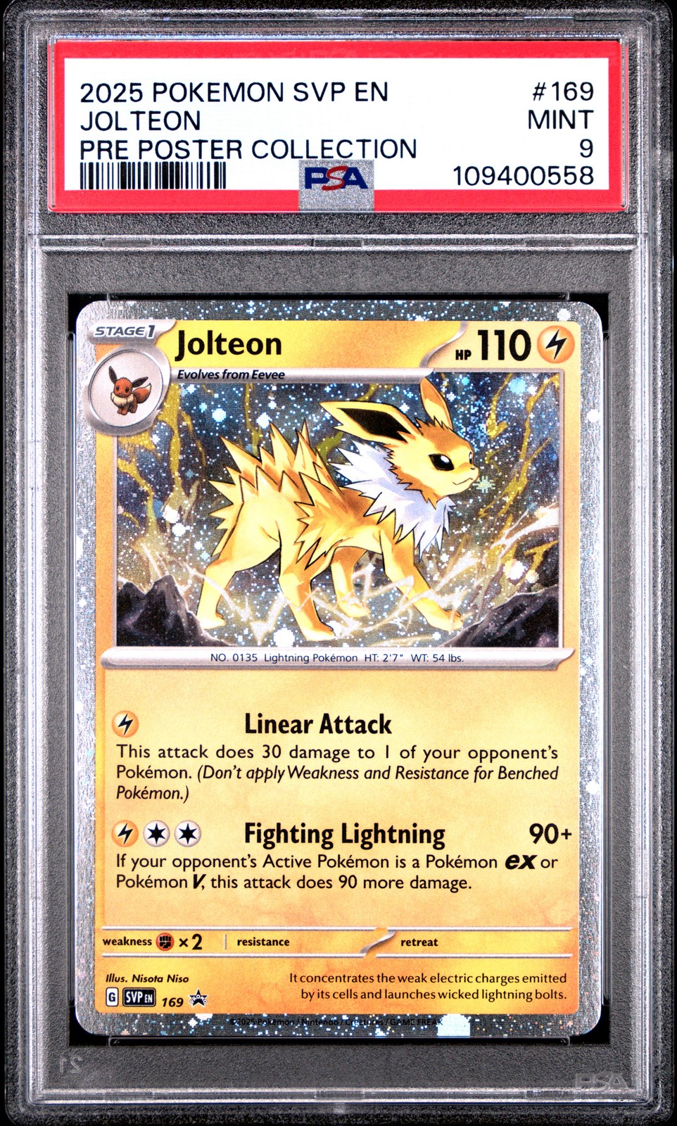 2025 POKEMON SVP EN-SV BLACK STAR PROMO #169 JOLTEON PSA 9