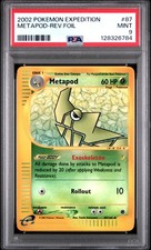2002 POKEMON EXPEDITION #87 METAPOD-REVERSE FOIL PSA 9 - Image 2