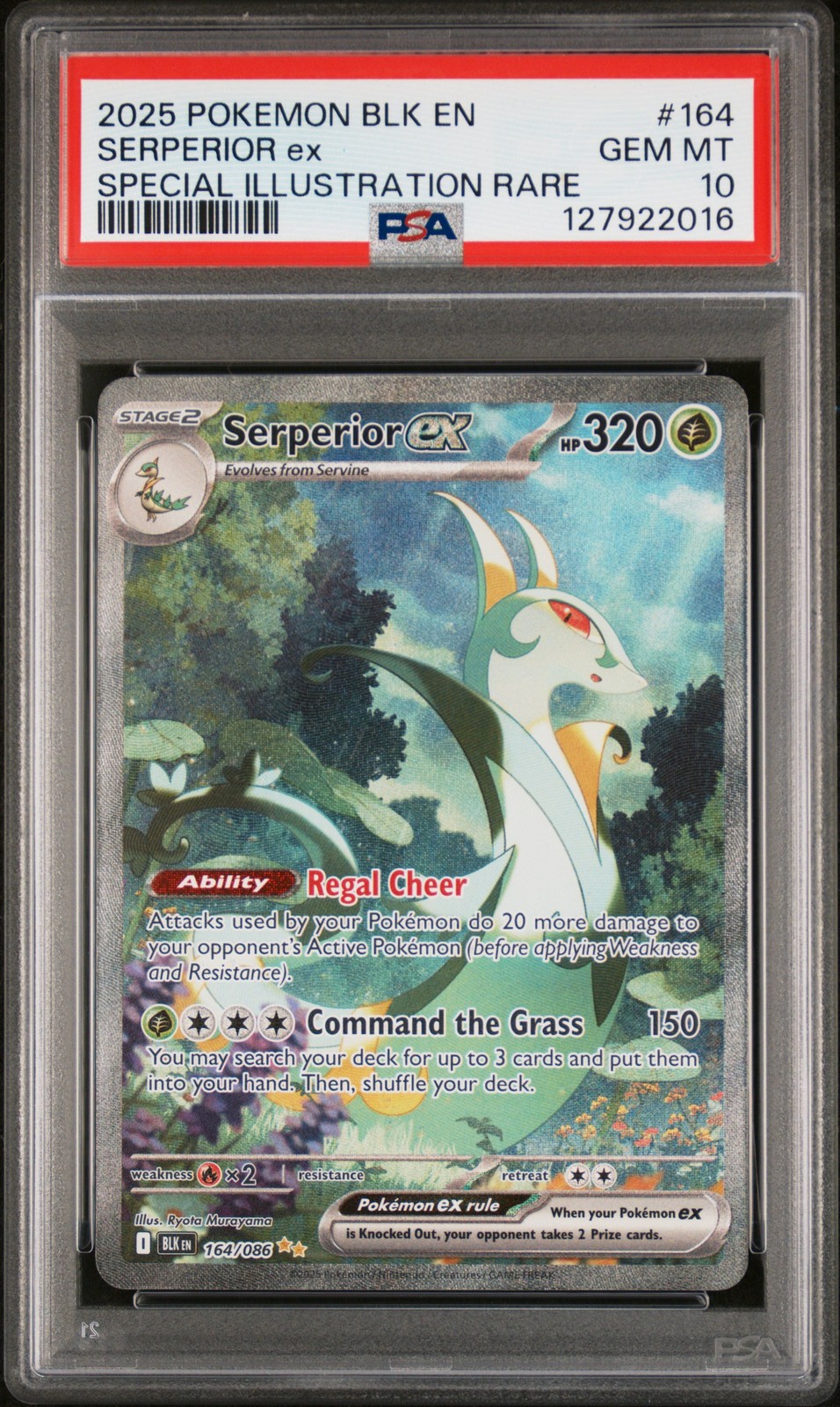 2025 POKEMON BLK EN-BLACK BOLT SPECIAL ILLUSTRATION RARE SERPERIOR EX PSA 10 - Image 1
