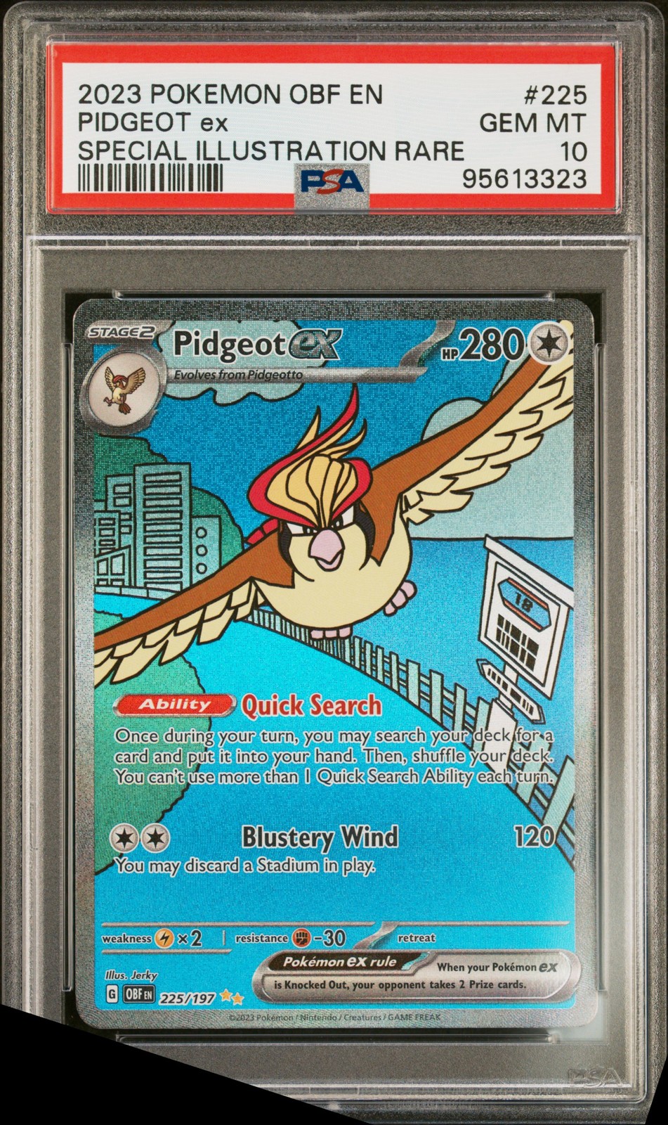 2023 POKEMON OBF EN-OBSIDIAN FLAMES SPECIAL ILLUSTRATION RARE PIDGEOT EX PSA 10