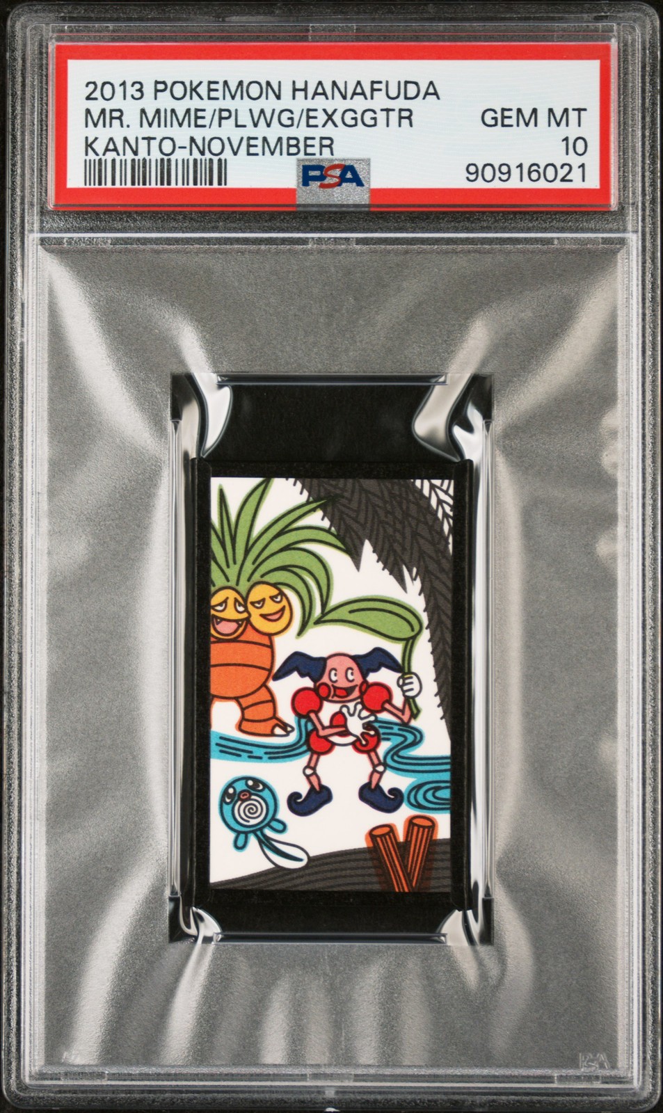 2013 POKEMON HANAFUDA KANTO NOVEMBER EXEGGUTOR/MR. MIME/POLIWAG PSA 10 - Image 1