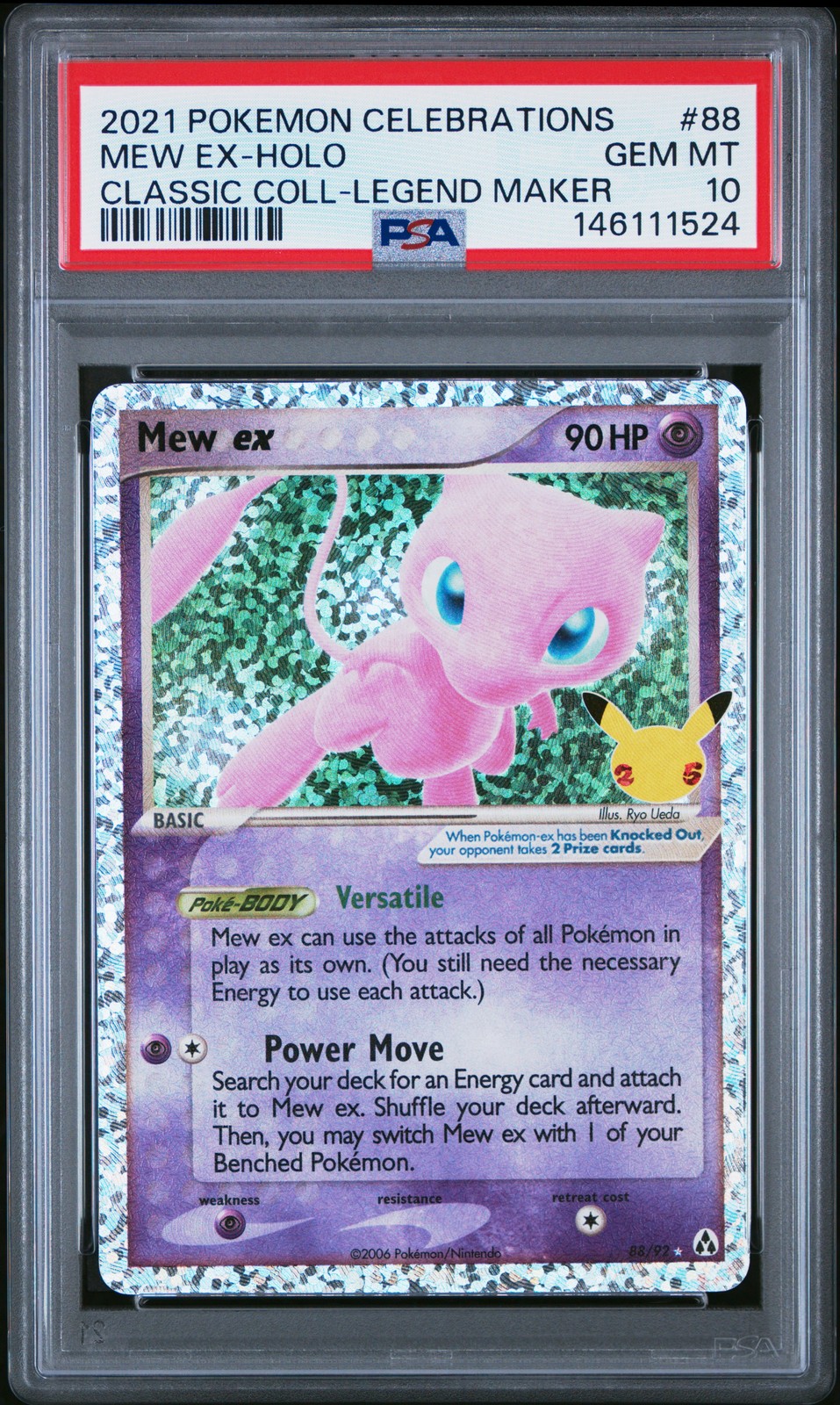 2021 POKEMON CELEBRATIONS CLASSIC COLLECTION #88 MEW EX-HOLO PSA 10