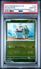 2024 POKEMON INDONESIAN SV-P PROMO MONTHLY PROMO-MASTER BALL BULBASAUR PSA 10 - Image 2
