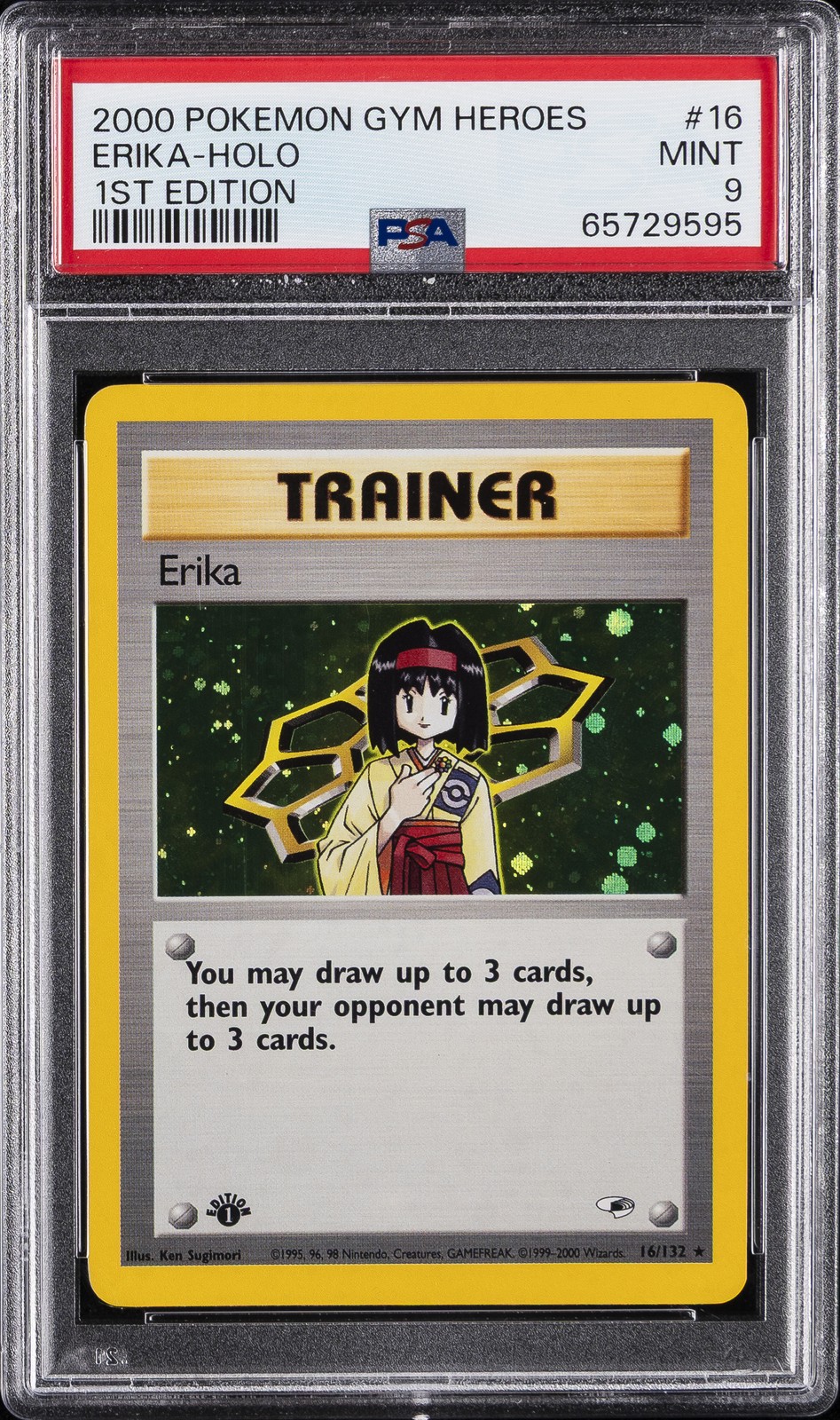 2000 POKEMON GYM HEROES 1ST ED #16 ERIKA-HOLO PSA 9