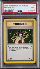 2000 POKEMON GYM HEROES 1ST ED #16 ERIKA-HOLO PSA 9 - Image 2