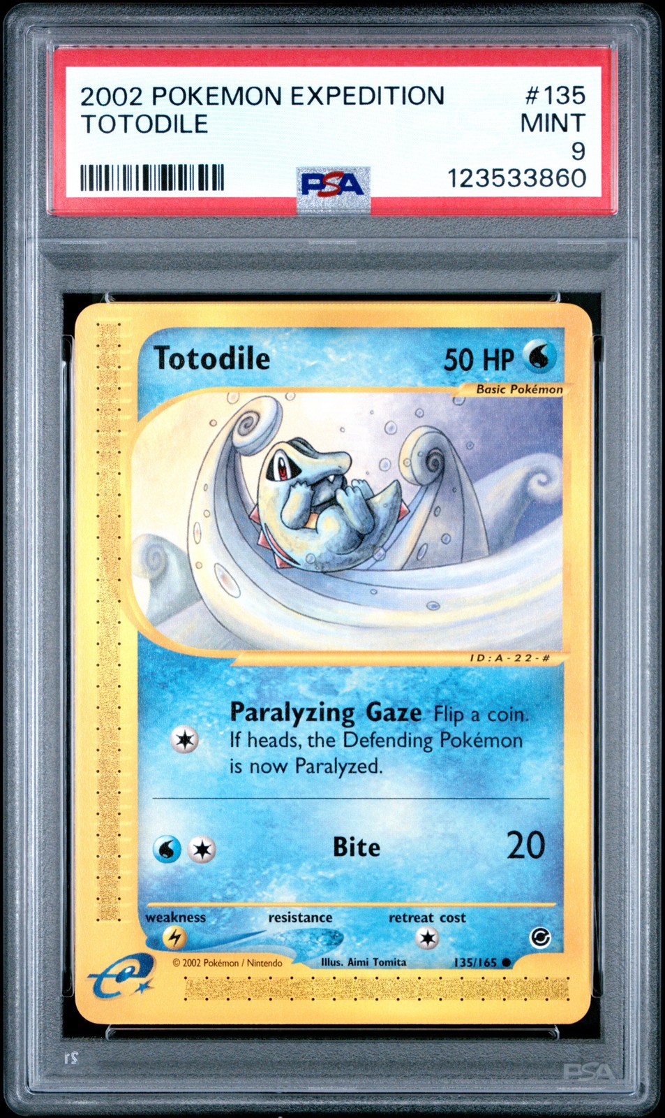2002 POKEMON EXPEDITION #135 TOTODILE PSA 9