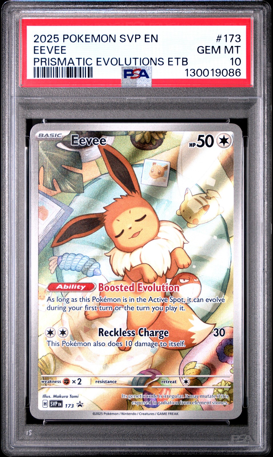2025 POKEMON SVP EN-SV BLACK STAR PROMO #173 EEVEE PSA 10 - Image 1