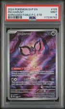 2024 POKEMON SHROUDED FABLE POKEMON CENTER ETB PROMO #129 PECHARUNT PSA 9 - Image 2