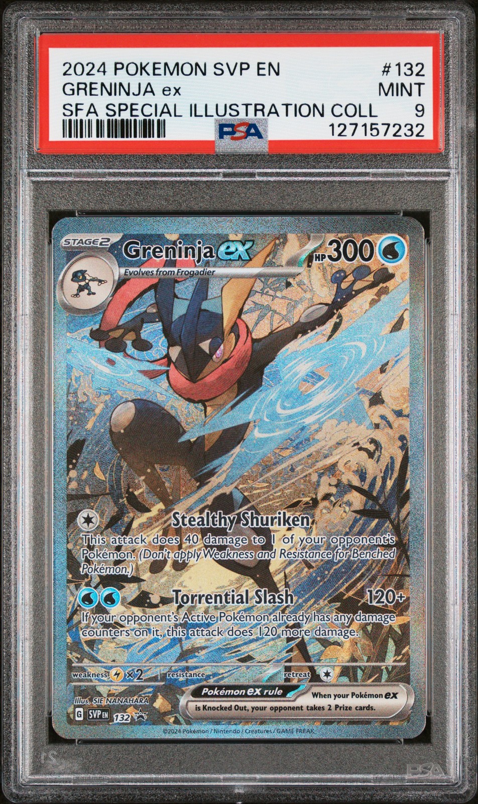 2024 POKEMON SVP EN-SV BLACK STAR PROMO #132 GRENINJA EX PSA 9