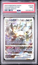 2023 POKEMON SWORD & SHIELD CROWN ZENITH #GG35 FULL ART/LEAFEON VSTAR PSA 9 - Image 2