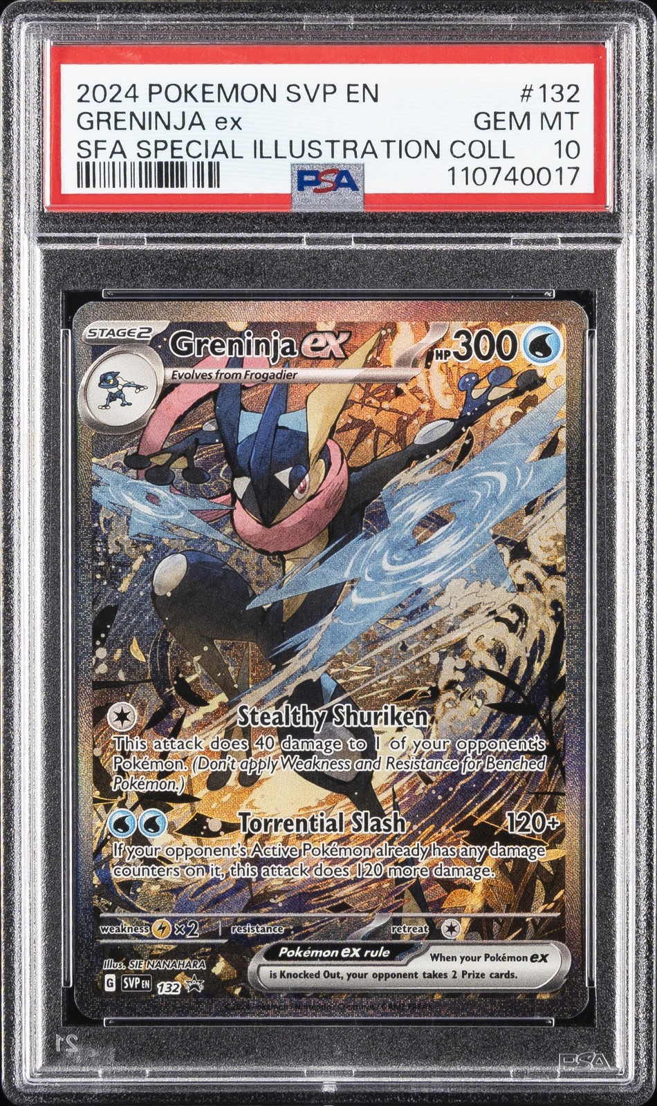 2024 POKEMON SVP EN-SV BLACK STAR PROMO #132 GRENINJA EX PSA 10 - Image 1