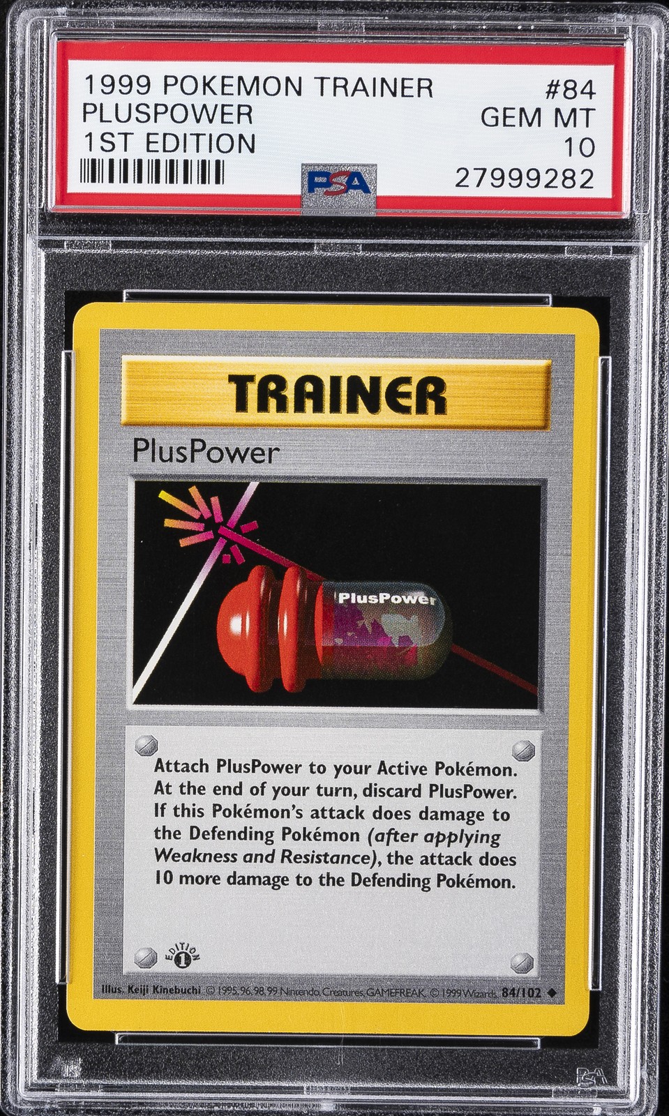 1999 POKEMON GAME 1ST ED #84 PLUSPOWER PSA 10 - Image 1