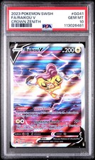 2023 POKEMON SWORD & SHIELD CROWN ZENITH #GG41 FULL ART/RAIKOU V PSA 10 - Image 2