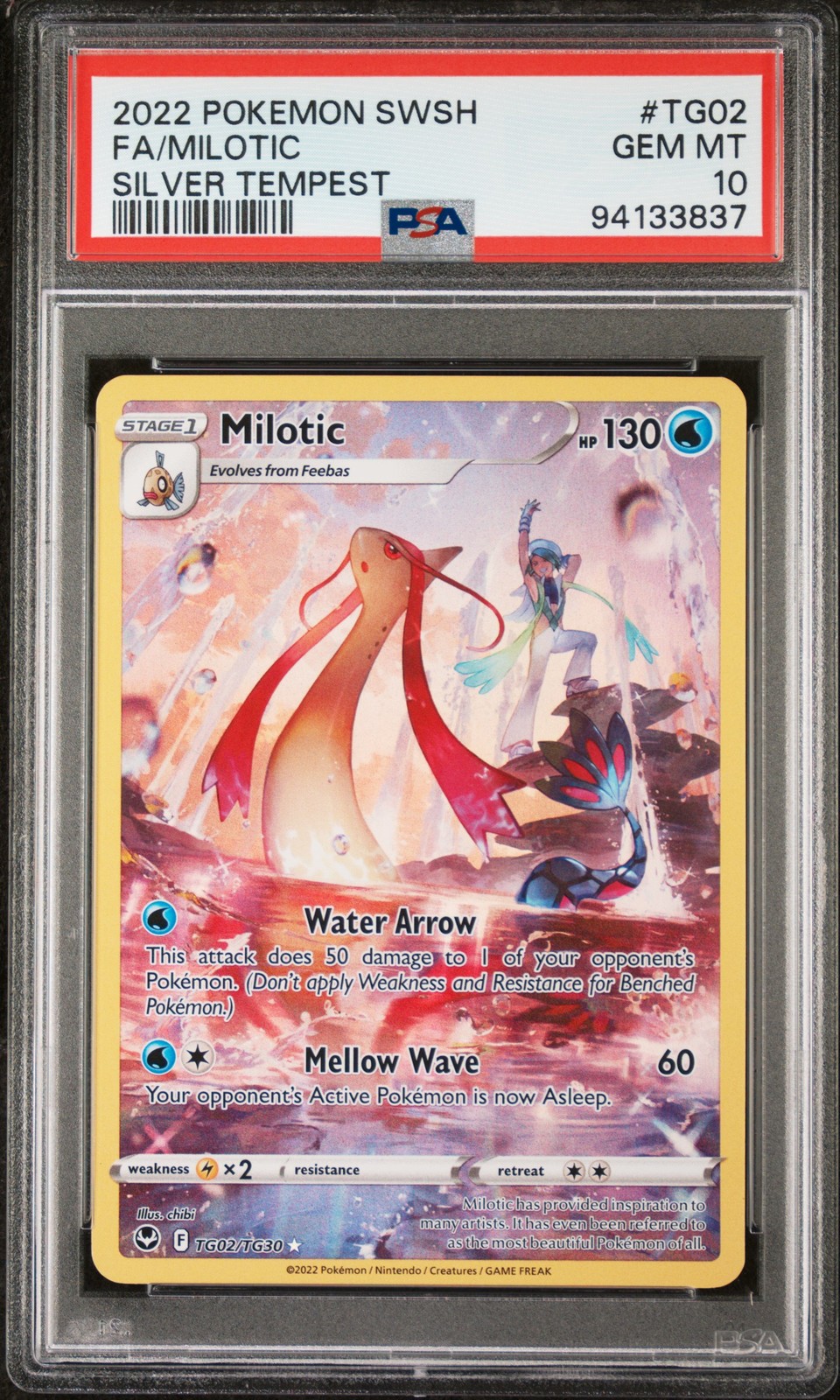 2022 POKEMON SWORD & SHIELD SILVER TEMPEST #TG02 FULL ART/MILOTIC PSA 10