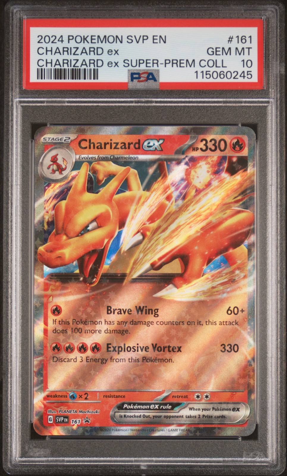 2024 POKEMON SVP EN-SV BLACK STAR PROMO #161 CHARIZARD EX PSA 10 - Image 1