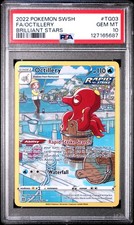 2022 POKEMON SWORD & SHIELD BRILLIANT STARS #TG03 FULL ART/OCTILLERY PSA 10 - Image 2