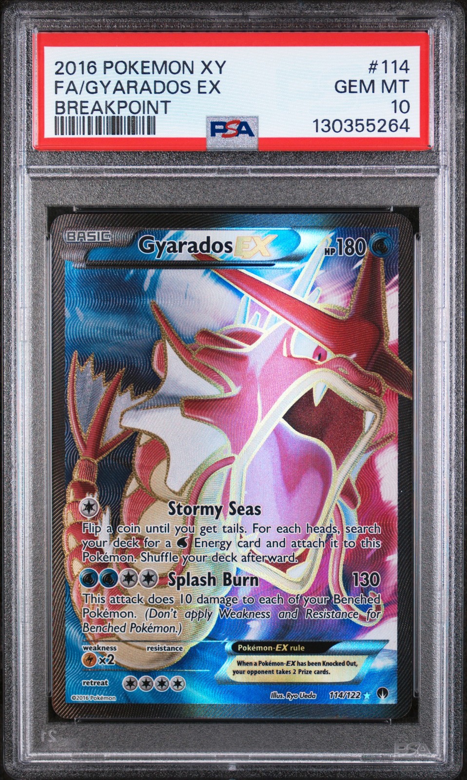 2016 POKEMON XY BREAKPOINT #114 FULL ART/GYARADOS EX PSA 10 - Image 1