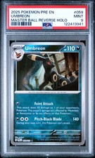 2025 POKEMON PRE EN-PRISMATIC EVOLUTIONS MASTER BALL REVERSE HOLO UMBREON PSA 9 - Image 2