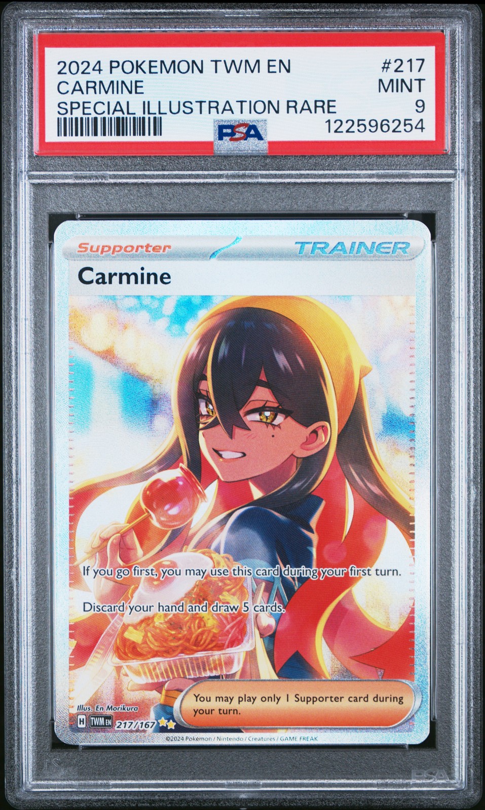 2024 POKEMON TWM EN-TWILIGHT MASQUERADE SPECIAL ILLUSTRATION RARE CARMINE PSA 9