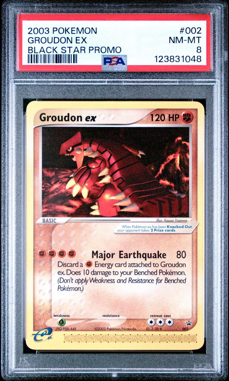 2003 POKEMON BLACK STAR PROMO #002 GROUDON EX PSA 8 - Image 1