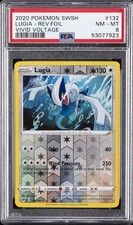 2020 POKEMON SWORD & SHIELD VIVID VOLTAGE #132 LUGIA-REVERSE FOIL PSA 8 - Image 2