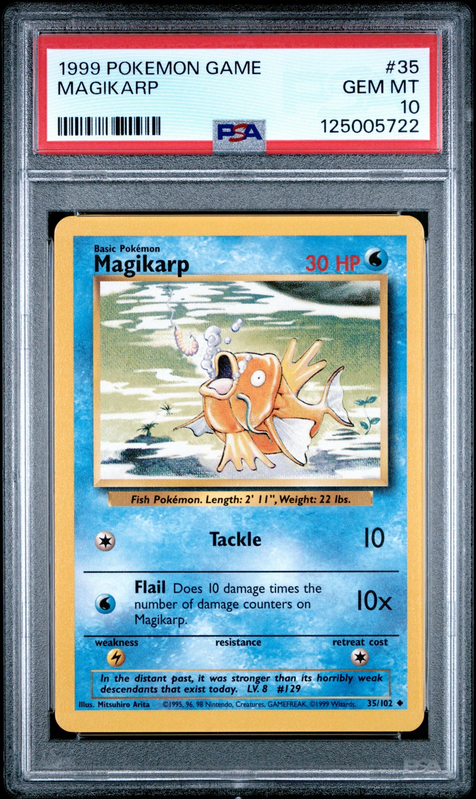 1999 POKEMON GAME #35 MAGIKARP PSA 10