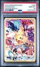 2023 POKEMON SWORD & SHIELD CROWN ZENITH #160 FULL ART/PIKACHU PSA 10 - Image 2