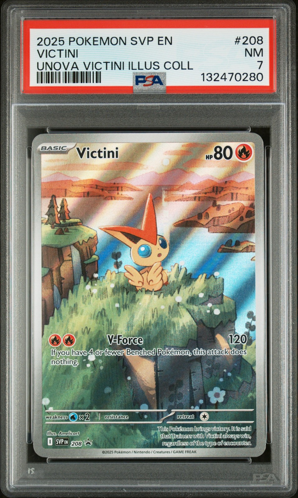 2025 POKEMON SVP EN-SV BLACK STAR PROMO #208 VICTINI PSA 7