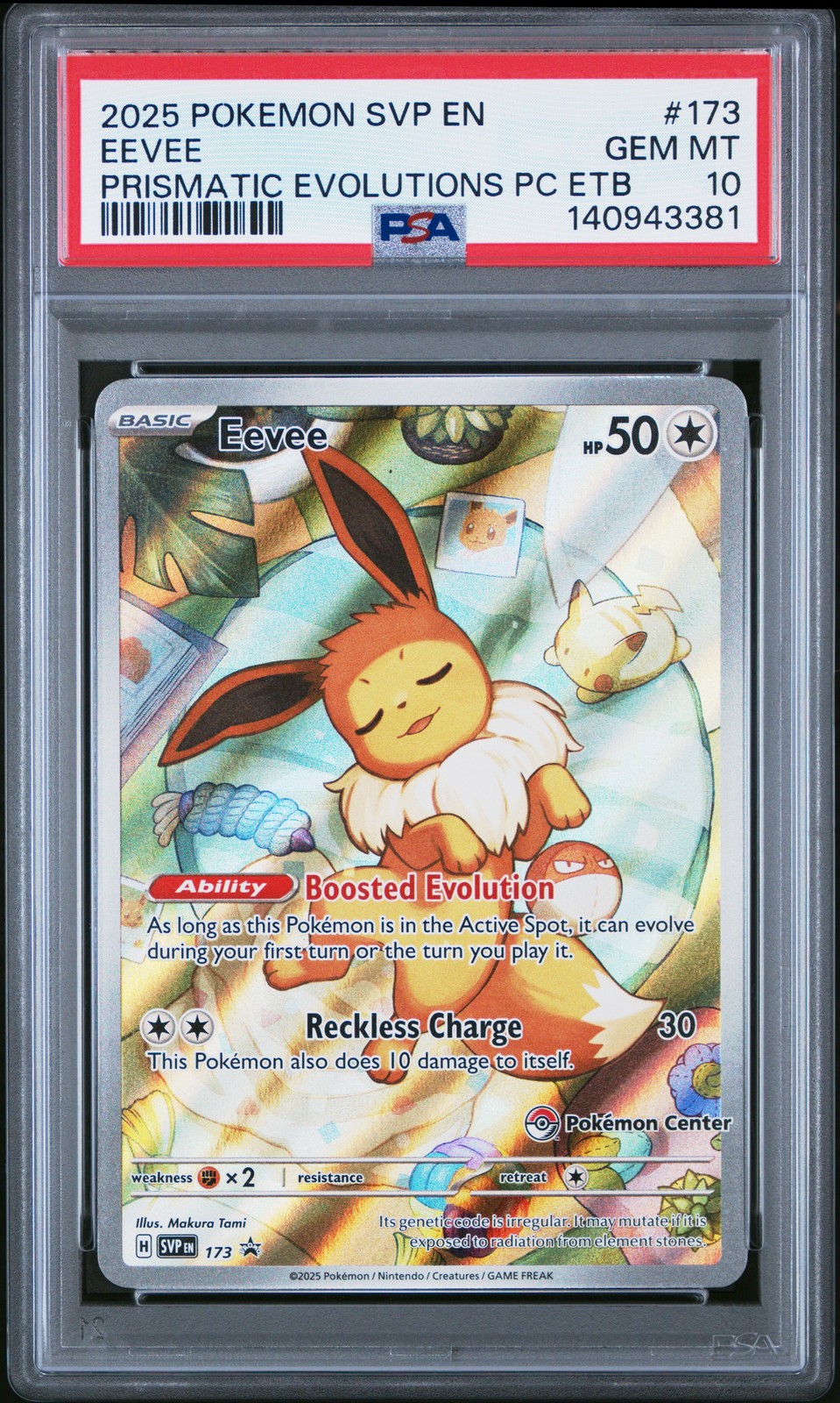 2025 POKEMON SVP EN-SV BLACK STAR PROMO #173 EEVEE PSA 10