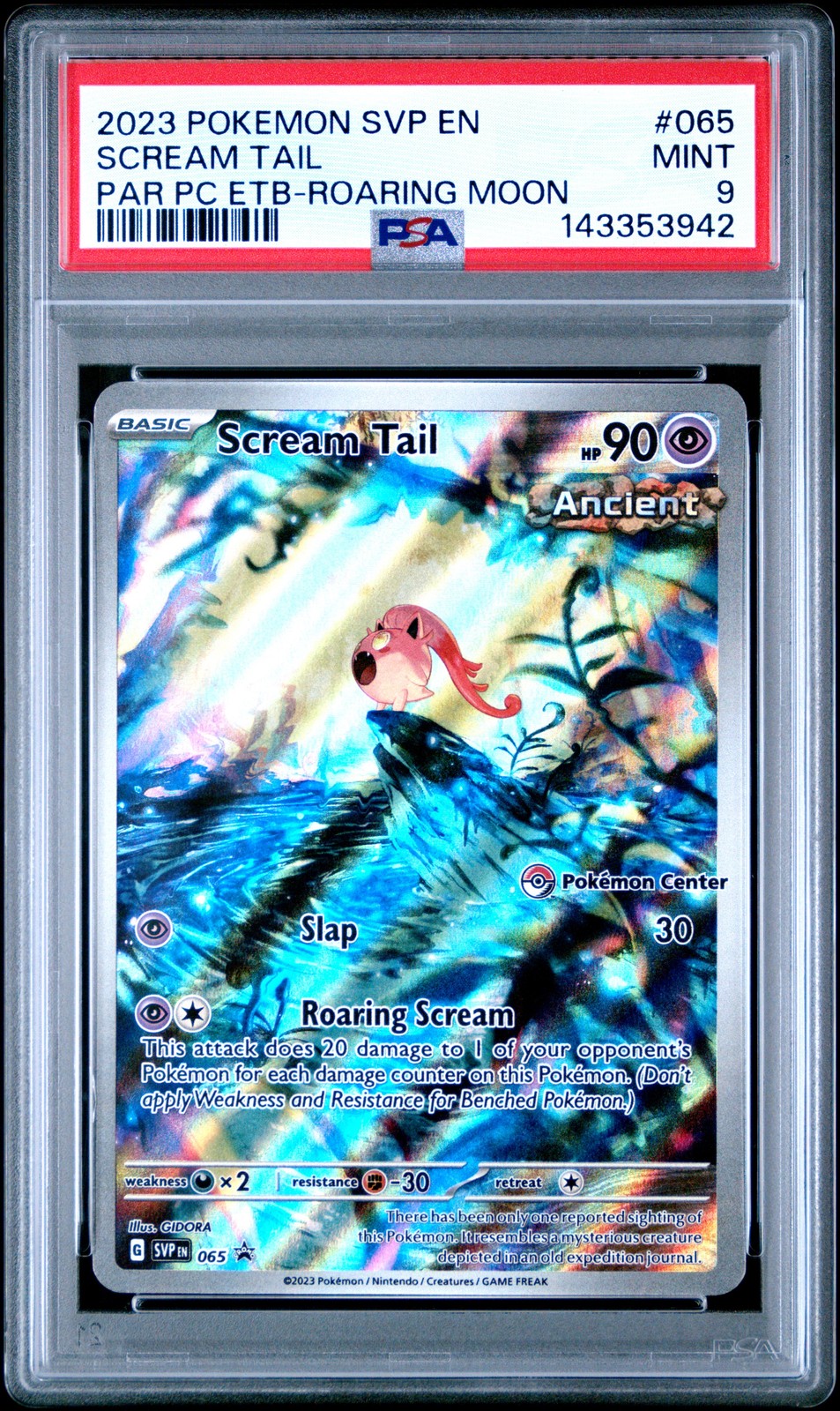 2023 POKEMON SVP EN-SV BLACK STAR PROMO #065 SCREAM TAIL PSA 9