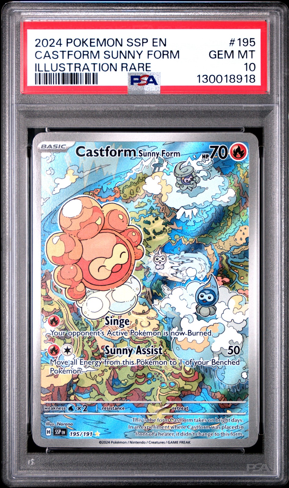 2024 POKEMON SSP EN-SURGING SPARKS ILLUSTRATION RARE CASTFORM SUNNY FORM PSA 10