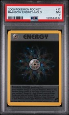 2000 POKEMON ROCKET #17 RAINBOW ENERGY-HOLO PSA 7 - Image 2