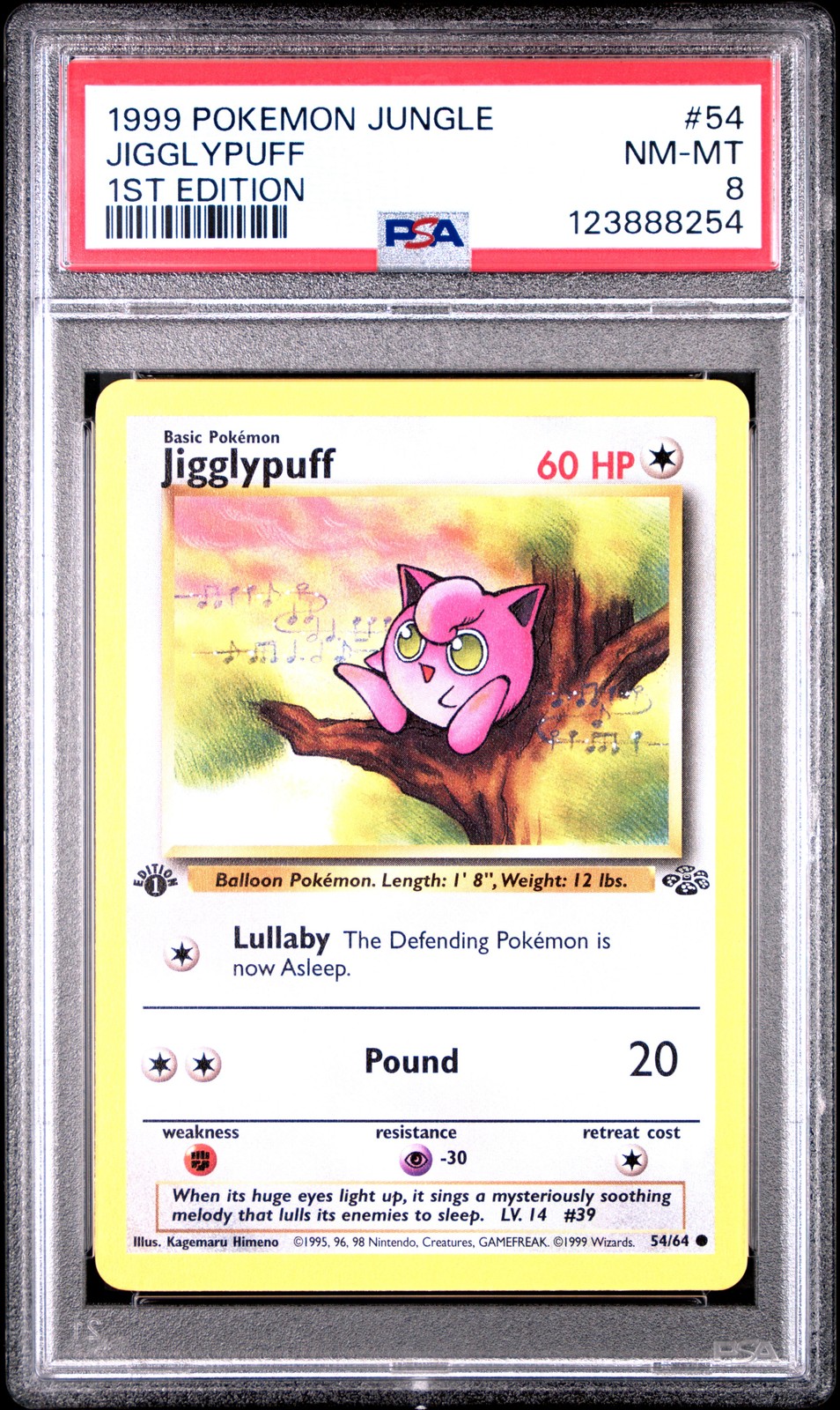 1999 POKEMON JUNGLE 1ST ED #54 JIGGLYPUFF PSA 8
