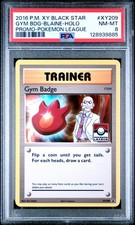 2016 POKEMON XY BLACK STAR PROMO POKEMON LEAGUE GYM BADGE-BLAINE-HOLO PSA 8 - Image 2