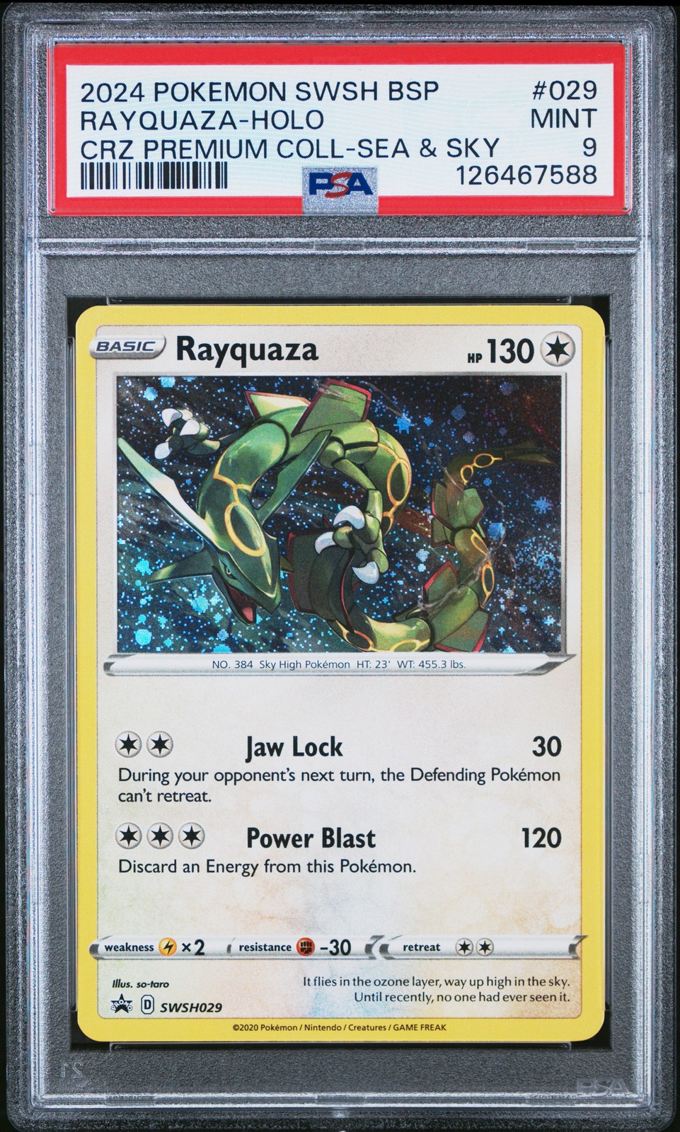 2024 POKEMON SWSH BLACK STAR PROMO #029 RAYQUAZA-HOLO PSA 9