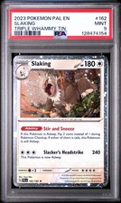 2023 POKEMON PAL EN-PALDEA EVOLVED TRIPLE WHAMMY TIN #162 SLAKING PSA 9 - Image 2